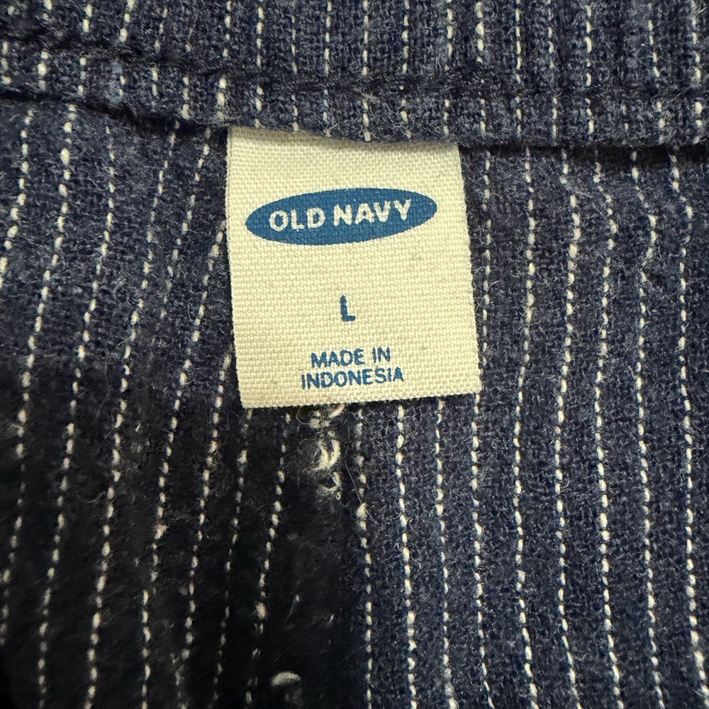 Old Navy Navy Pinstripe High-Waist Drawstring Shorts size L - Picture 5 of 7